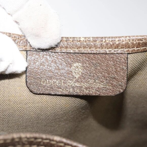 GUCCI GG Supreme Web Sherry Line Tote Bag PVC Beige Gold - Picture 12 of 16